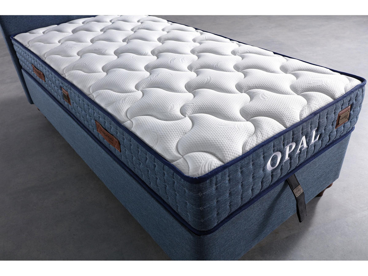 POLSTERBETTSET Opal Blau 180x200 Blau - Blau, Textil/Metall (180/200cm) - Villa Möbel