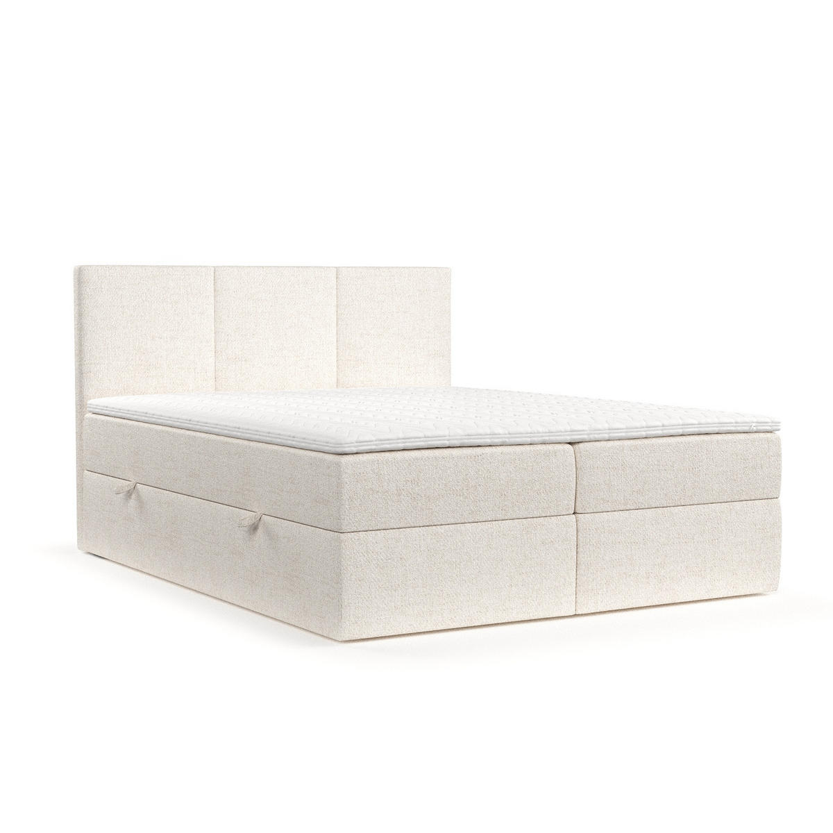 BOXBETT Jonah Creme 120/200 cm im Webstoff - Creme/Schwarz, Holz/Holzwerkstoff (120/200cm) - Maison de Reve