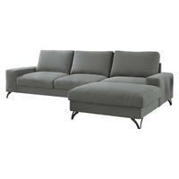 ECKSOFA Flavio, Seite: Rechts - L4+L2F+R1F - Schwarz/Grau, Holz/Textil (300/179cm) - MIRJAN24