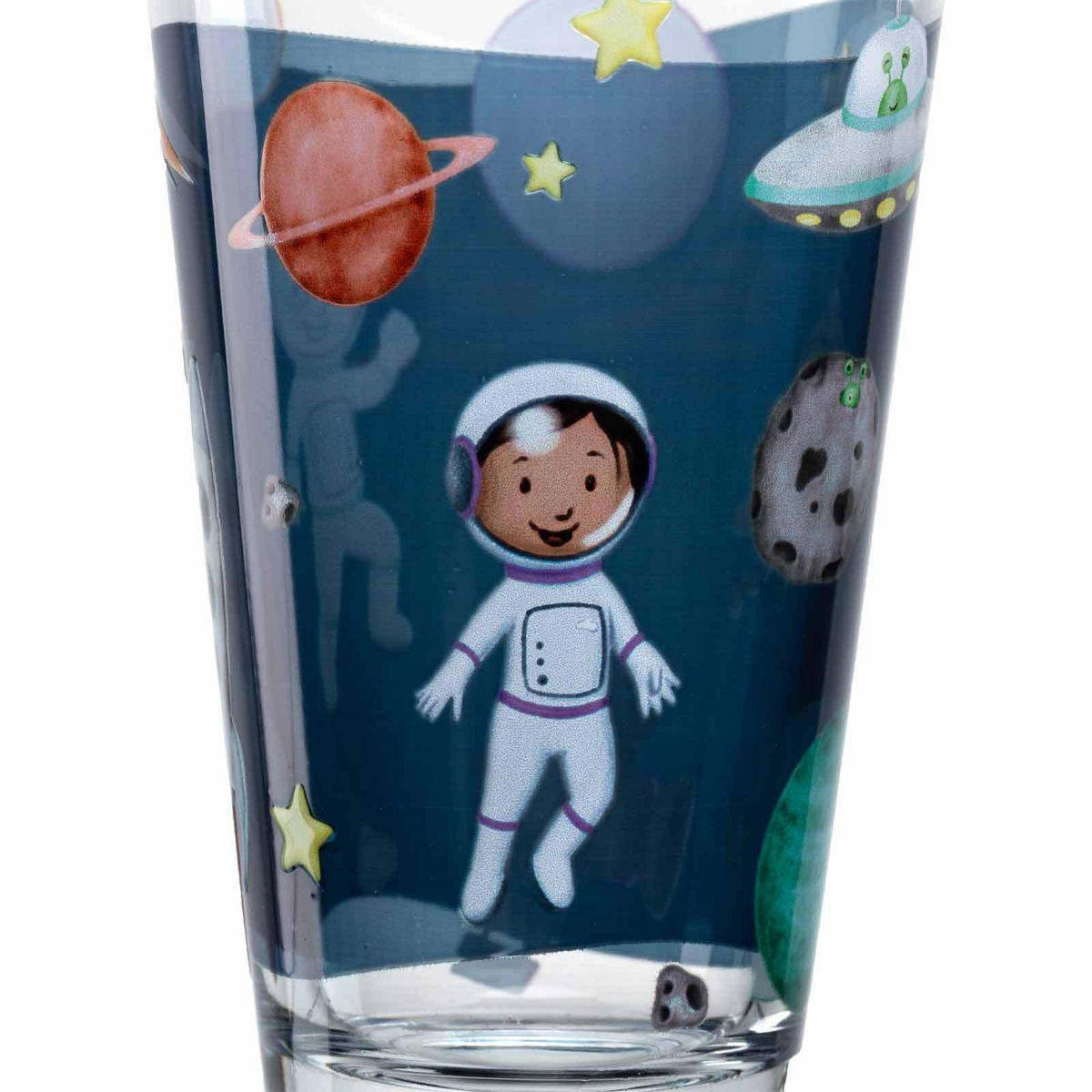 KINDERBECHER Bambini Avventura Weltall 215 ml & 300 ml 2er Set - Blau, Glas (0.001L) - Leonardo Living