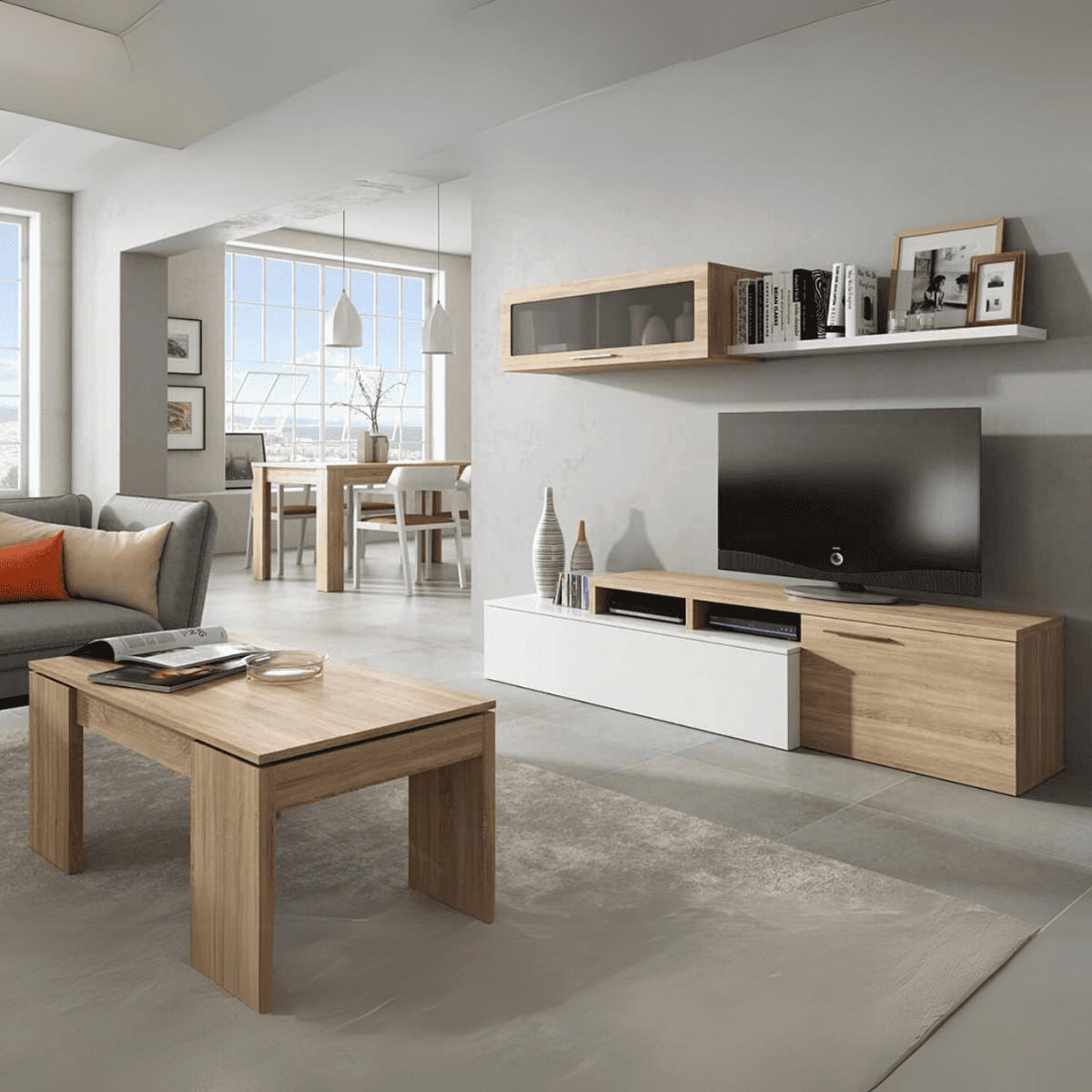 COUCHTISCH mit hochklappbarer Platte L100 cm - Kendra - Eiche Artisan, Holzwerkstoff (100/50/43cm) - Calicosy