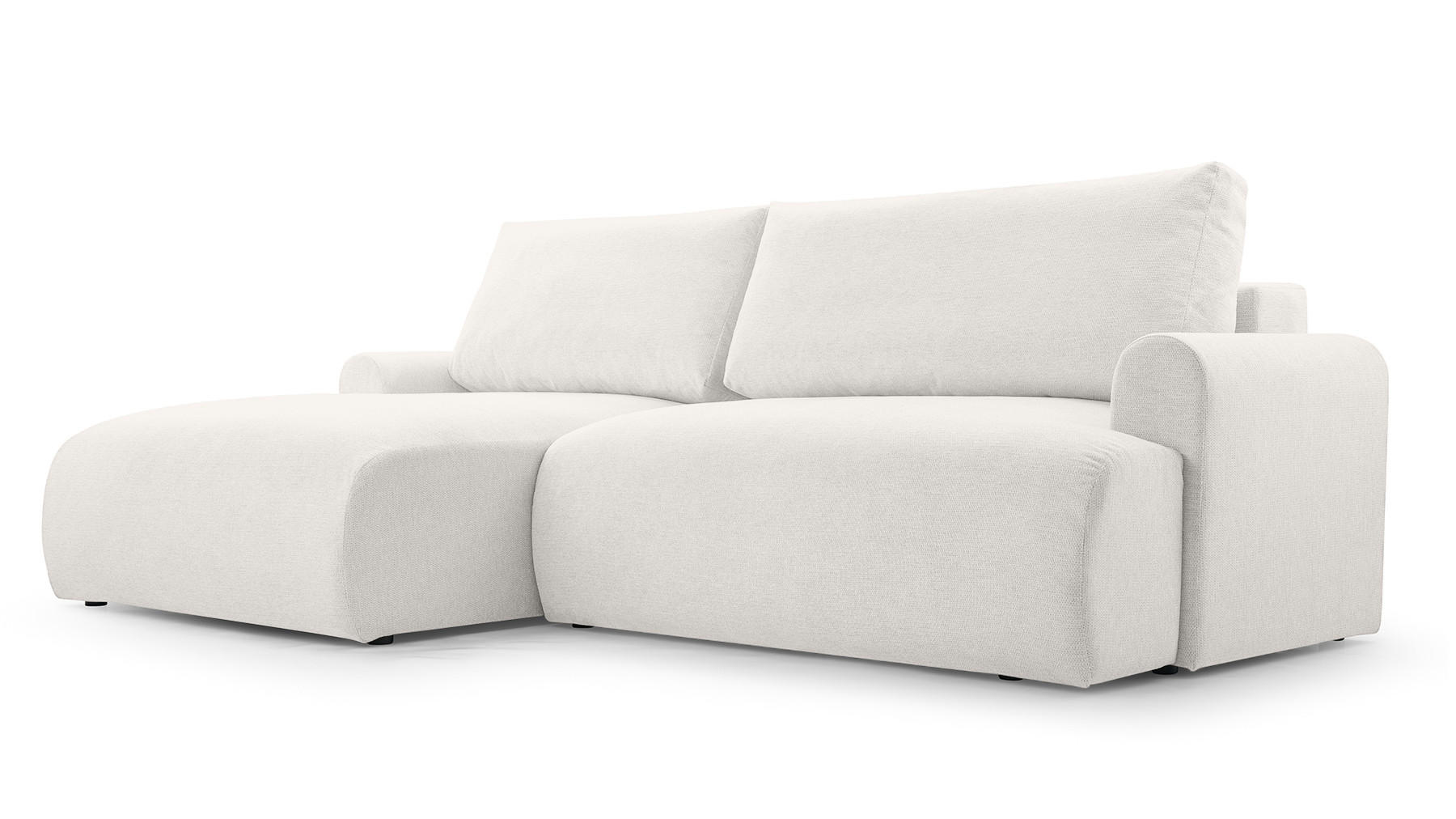 ECKSOFA mit Schlaffunktion Bordon, Weiß - Weiß, Textil (150/260cm) - Fedve
