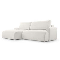 ECKSOFA mit Schlaffunktion Bordon, Weiß - Weiß, Textil (150/260cm) - Fedve