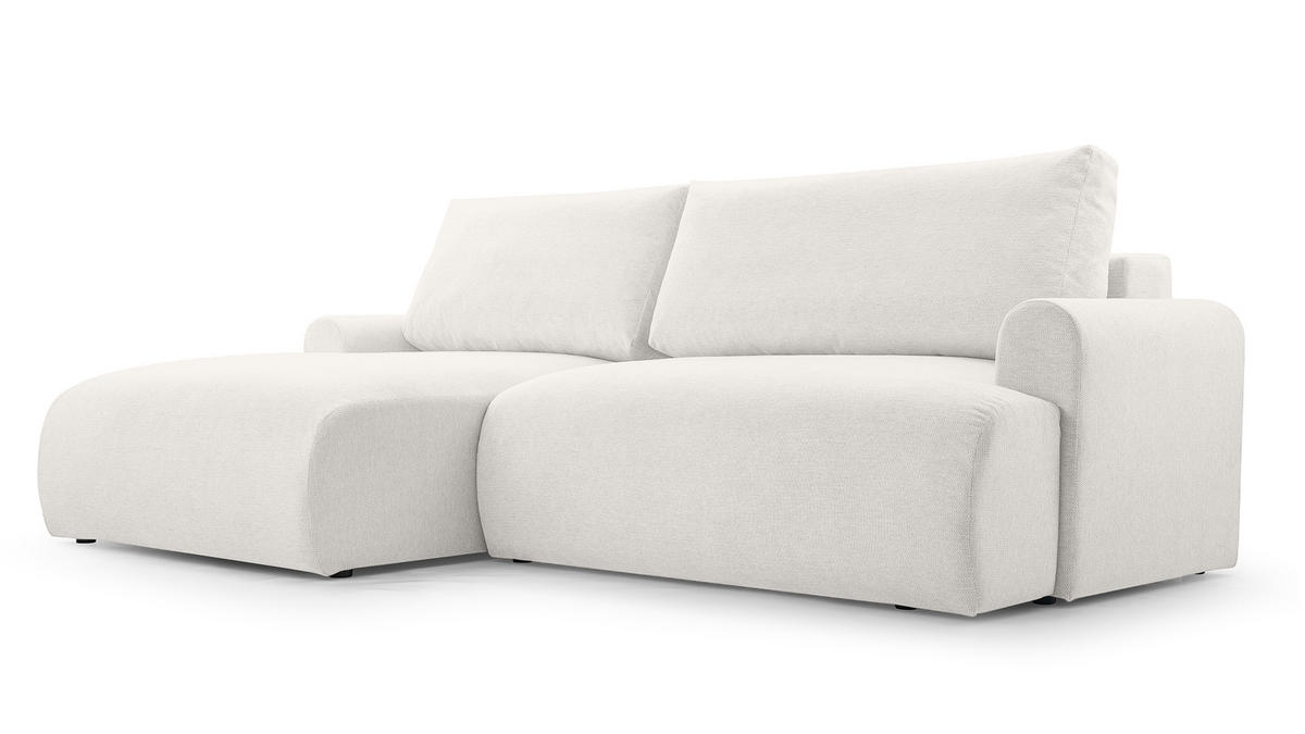 ECKSOFA mit Schlaffunktion Bordon, Weiß - Weiß, Textil (150/260cm) - Fedve