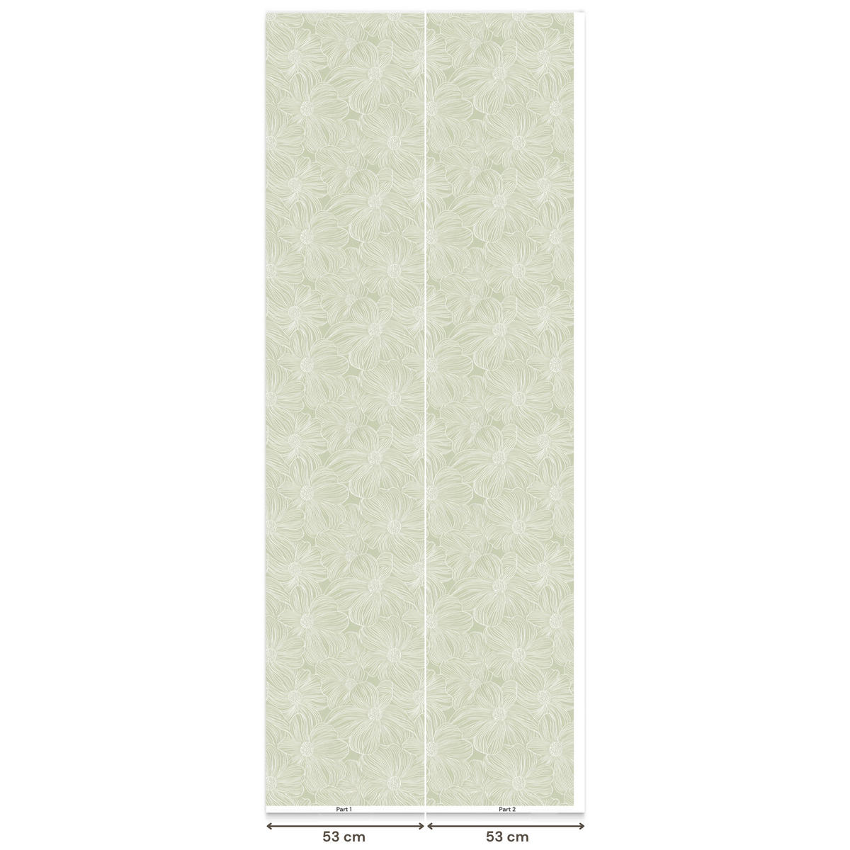 TAPETE - Gelassenheit - Blumen - Grün - 100x260 cm - Salbeigrün, Papier (100/260cm) - OnlyWow