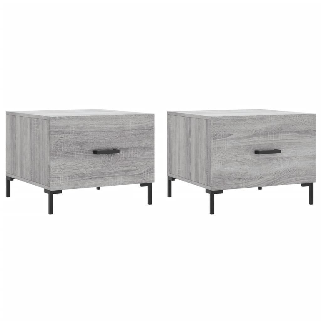 COUCHTISCHE 2 Stk. Grau Sonoma 50x50x40 cm Holzwerkstoff - Grau, Holzwerkstoff (50/50/40cm) - furnicato