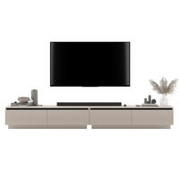 TV-LOWBOARD 2-er Set Selene Kachmir matt geriffelte Fronten 140 cm - Kaschmir, Holzwerkstoff (280/37/35cm) - Meble Lindner