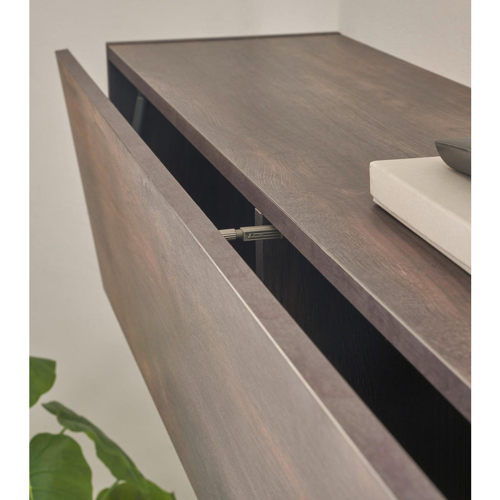 Thumbnail - Furn.Design Wohnwand, Eiche, Grau, Holzwerkstoff, Nachbildung,Eiche, 380x200x30 cm, Wohnzimmer, Wohnwände, Anbauwände
