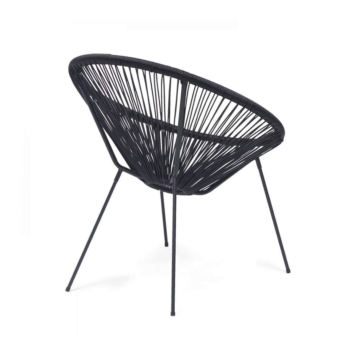 GARTENSTUHL Schwarz 70/76/80 cm - Schwarz, Metall (70/80/76cm) - Mobili Rebecca