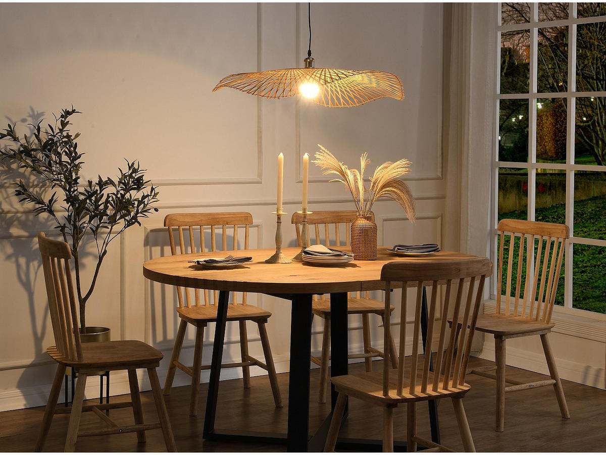 DECKENLEUCHTE - 80 cm x 80 cm - holz - naturfarben hell Jurua - Naturfarben, Holz (80/80/120cm) - Vente-Unique