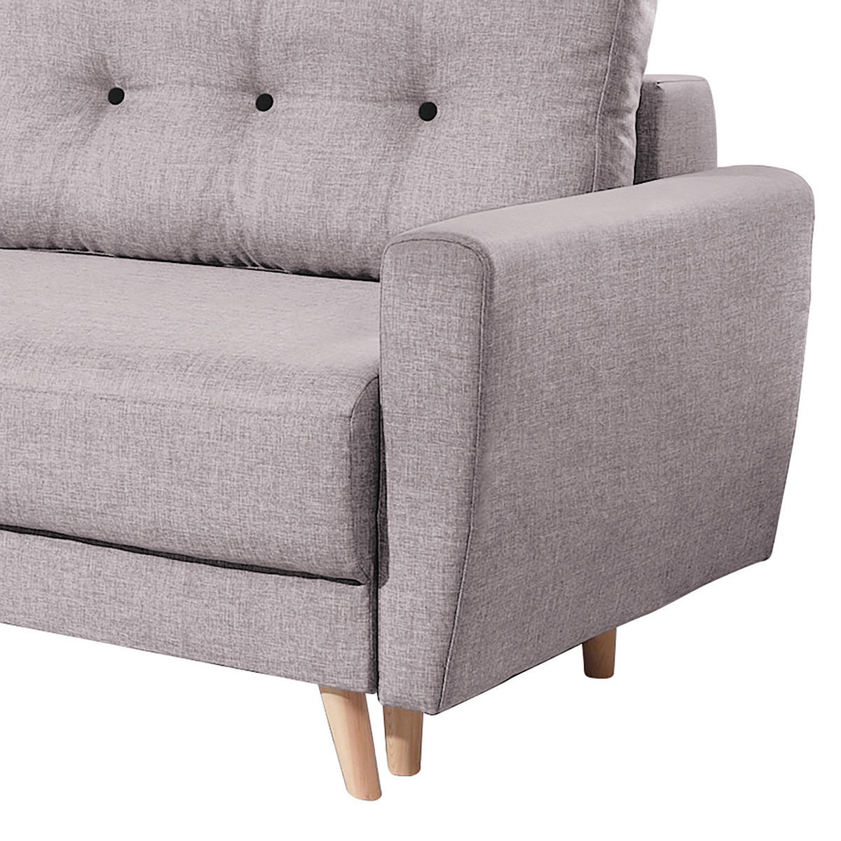 3-SITZER SOFA - Hellbraun/Hellrosa, Textil (220/90/90cm) - home24