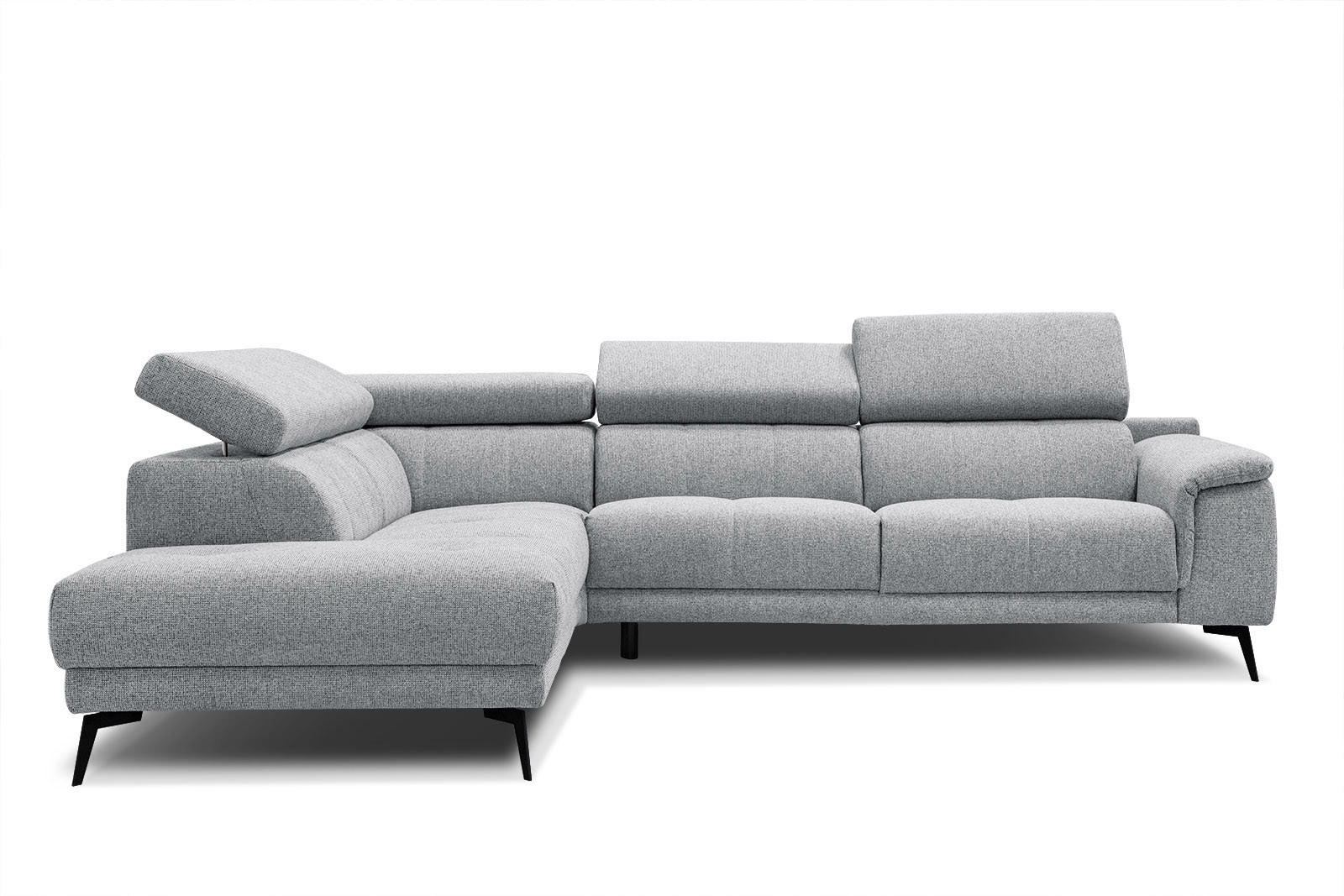 ECKSOFA FIERO 5-Sitzer, silberfarben - Silberfarben/Schwarz, Holzwerkstoff/Textil (158/269cm) - Courtois Laville