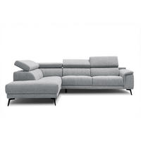 ECKSOFA FIERO 5-Sitzer, silberfarben - Silberfarben/Schwarz, Holzwerkstoff/Textil (158/269cm) - Courtois Laville