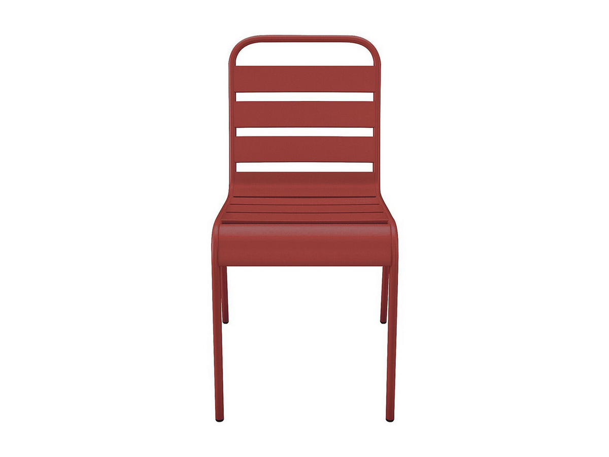 2ER Set Gartenstühle stapelbar - Metall - Rot - MIRMANDE von MYLIA - Rot, Metall (47.5/79/59cm) - Vente-Unique