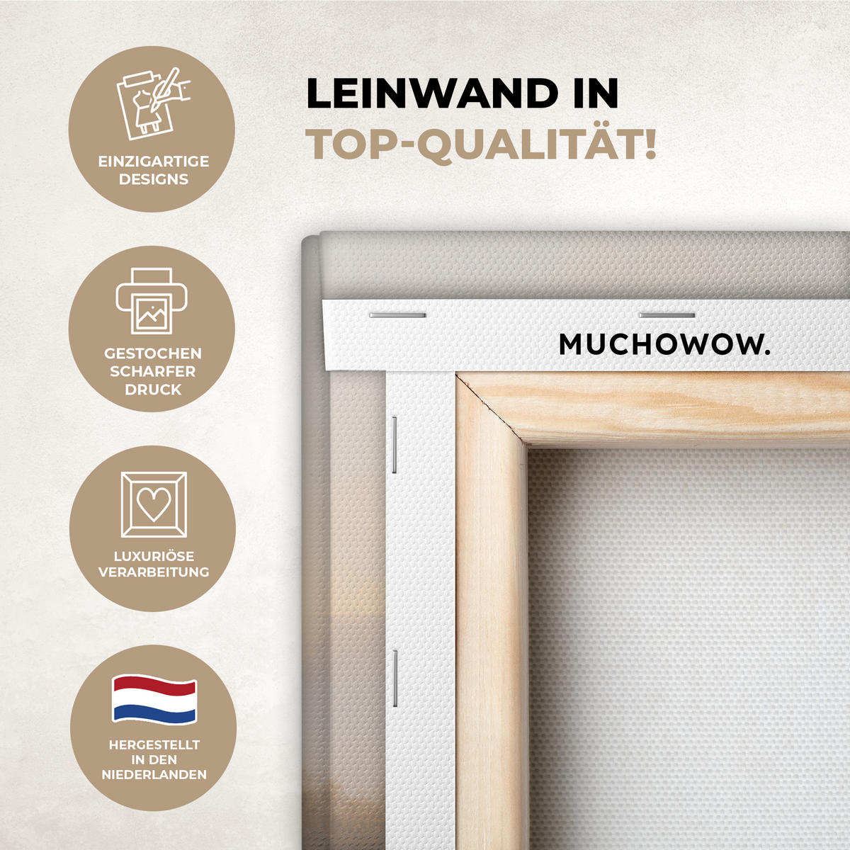 LEINWANDBILD Gras - Morgennebel - Kreuz - Christentum Deko Wohnzimmer 20x20 cm - Beige, Textil (20/20cm) - MuchoWow