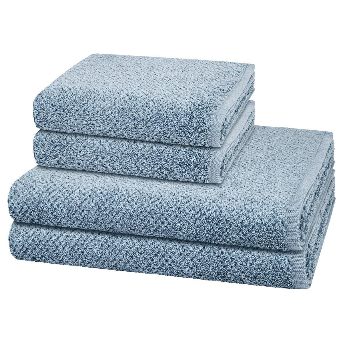 FROTTIERSET Pure 4-teilig - Blau, Textil (50/100cm) - Cawö