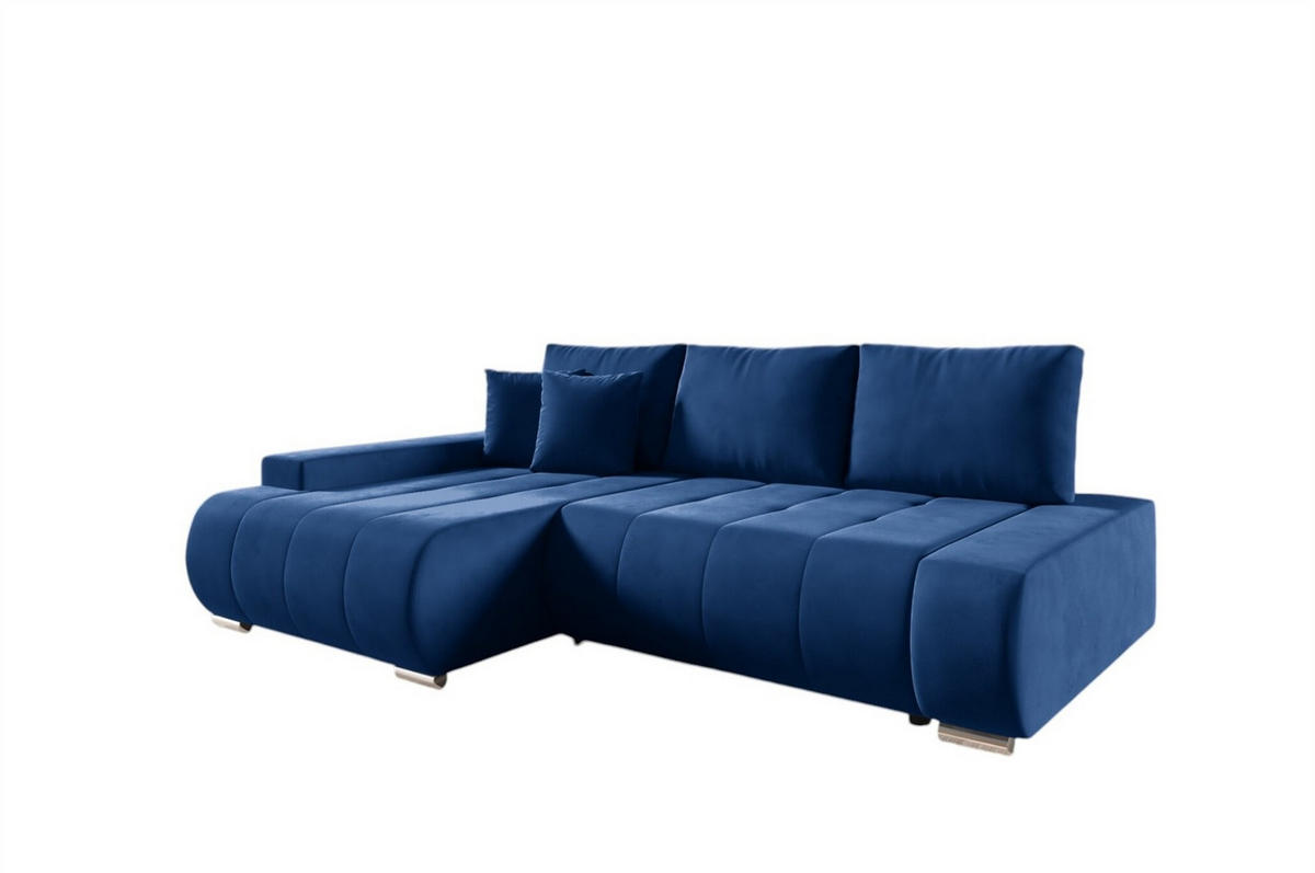 ECKSOFA Elmo - Dunkelblau, Holzwerkstoff/Textil (227/153cm) - Fun Möbel