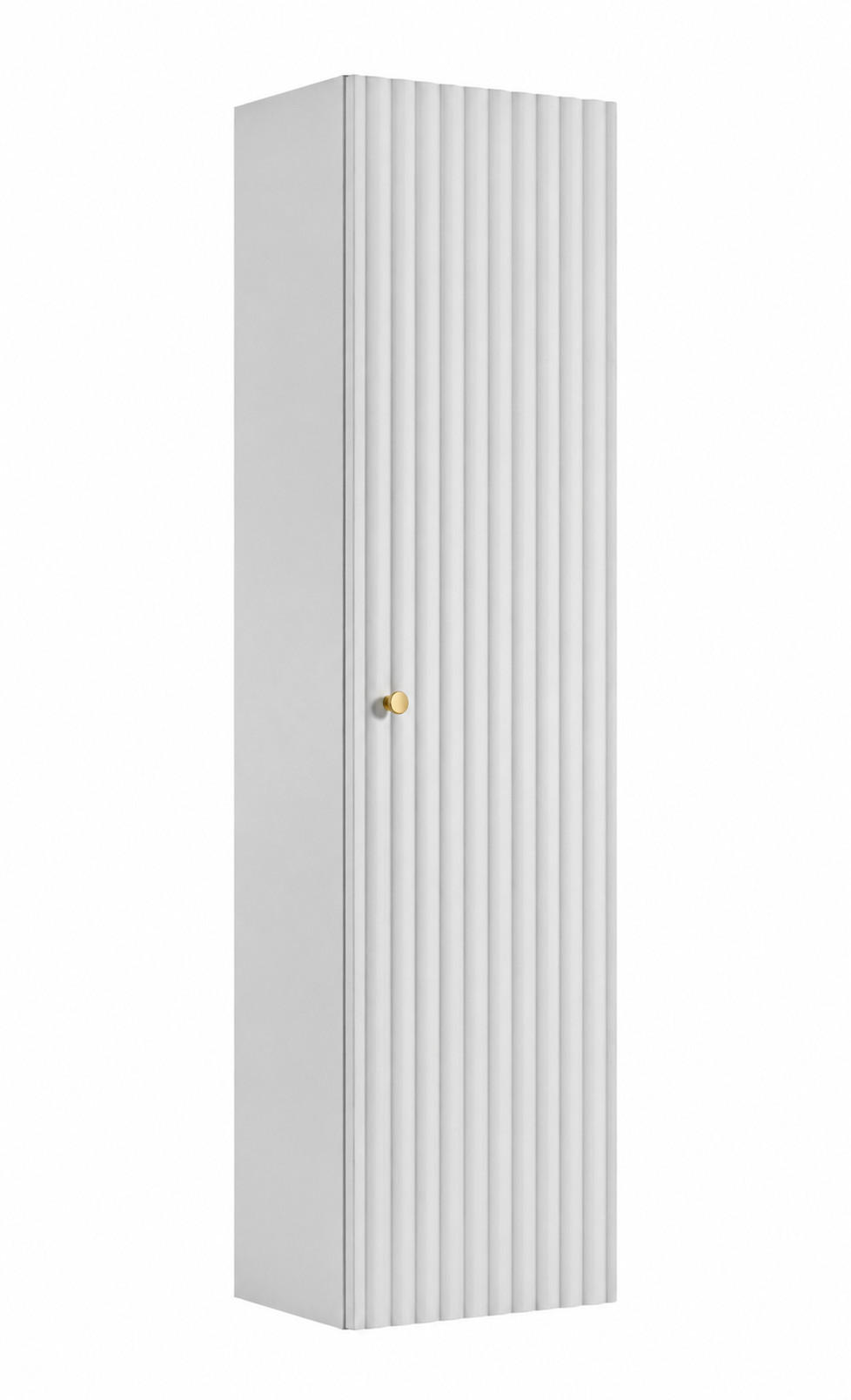 BADEZIMMER-HOCHSCHRANK: Weiß / Griffe Gold, 35 x 27 x 136 cm - Goldfarben/Weiß, Holzwerkstoff (35/136/27cm) - 3XE LIVING