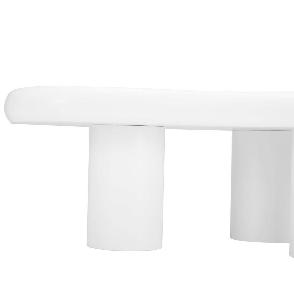 COUCHTISCH wolkenförmig 97/67/32 cm in Weiß MDF mit Filzunterlagen - Weiß, Holzwerkstoff (97/67/32cm) - OKWISH