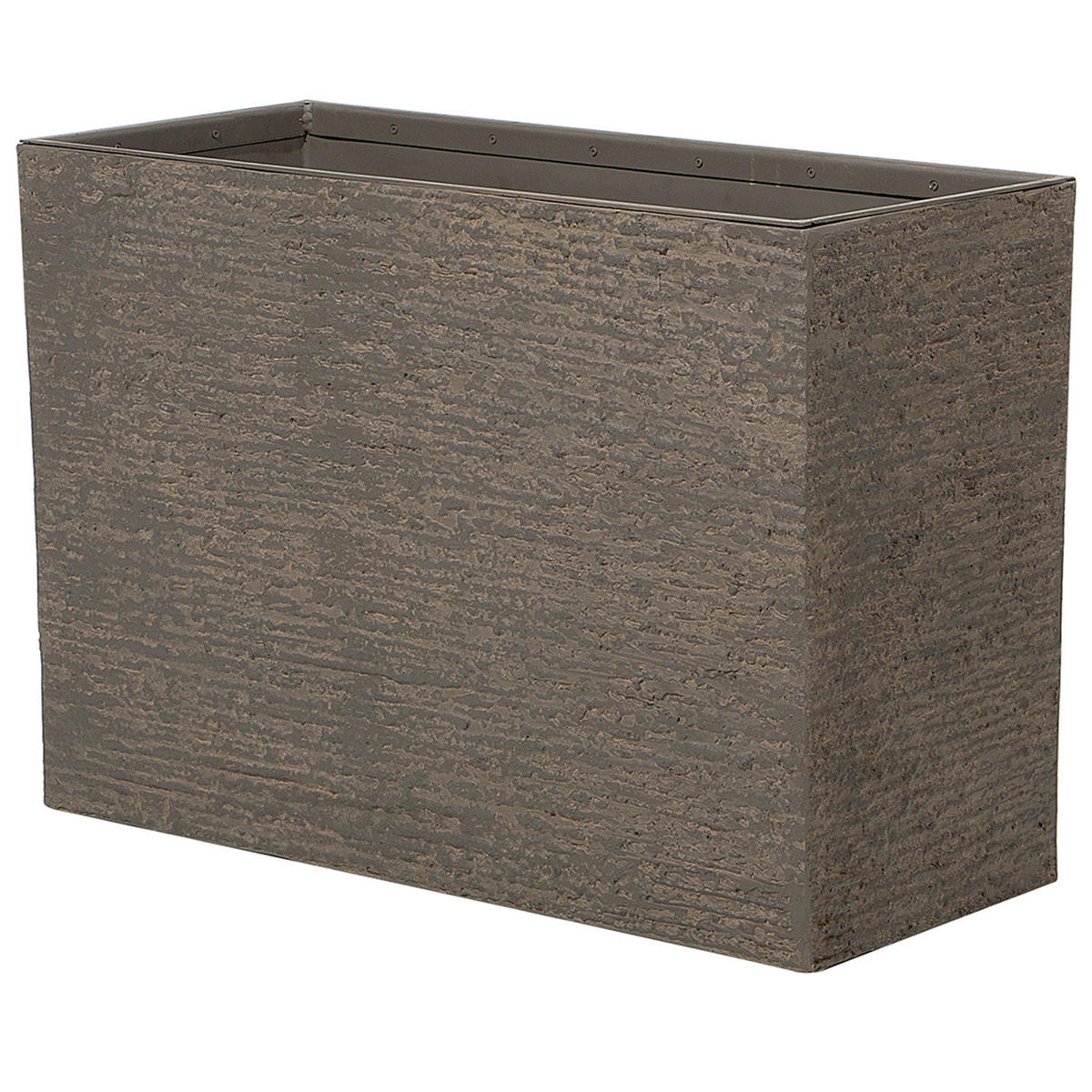BLUMENTOPF dunkelbraun rechteckig 34/80/56 cm Edessa - Braun, Stein (56cm) - Beliani