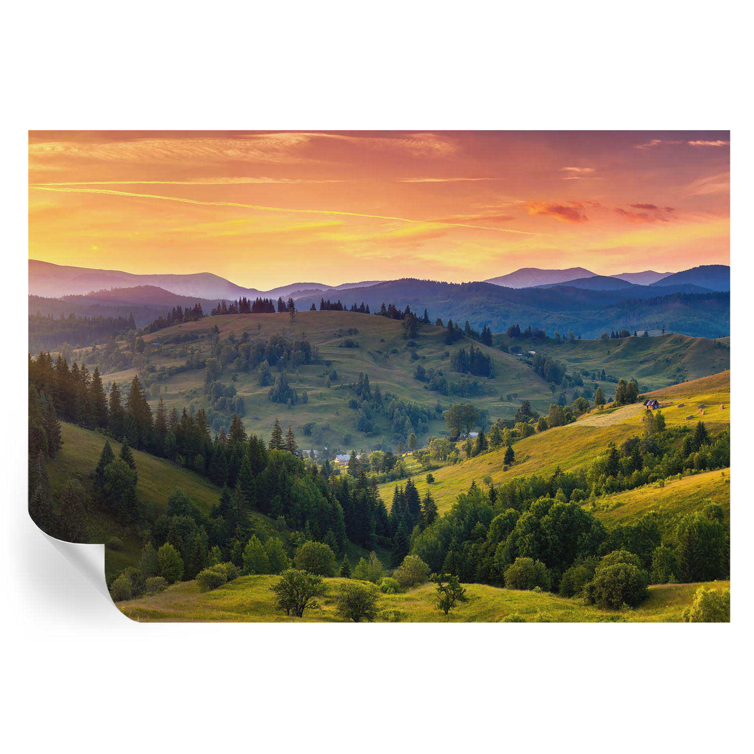FOTOTAPETE 312x219 cm - Berglandschaft - Gelb, Textil (312/219cm) - Wallfluent