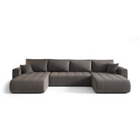 WOHNLANDSCHAFT Camila In Wind - Dunkelgrau, Holzwerkstoff/Textil (384/85/175cm) - Fun Möbel