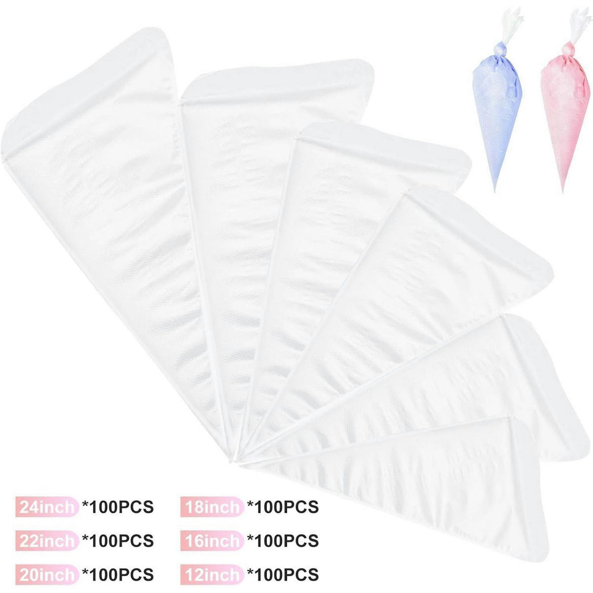SPRITZBEUTEL Einweg 100 Stück 45 cm - Transparent, Kunststoff (25/2.5/45cm)