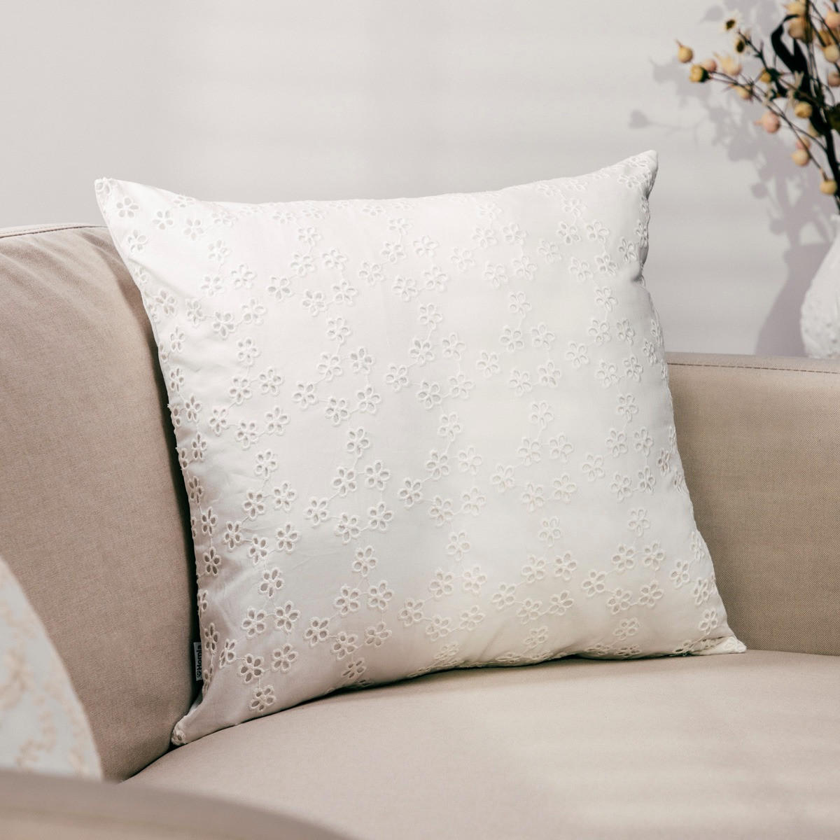 KOPFKISSENBEZUG Fari weiß 45/45 cm - Weiß, Textil (45/45cm) - Homla