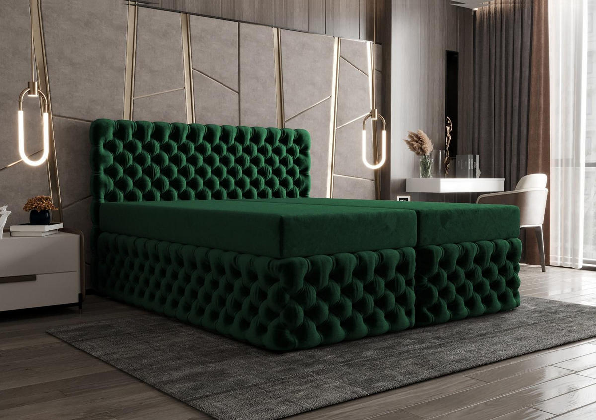 BOXBETT Figo Flaschengrün 140x200 cm - Waldgrün, Textil (200/200cm) - B&B Home