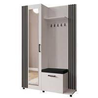GARDEROBENSCHRANK ARMADIO 137/207/42 cm Modern Garderobe-Set Weiß - Schwarz/Weiß, Holzwerkstoff (137/207/42cm) - MASSENO