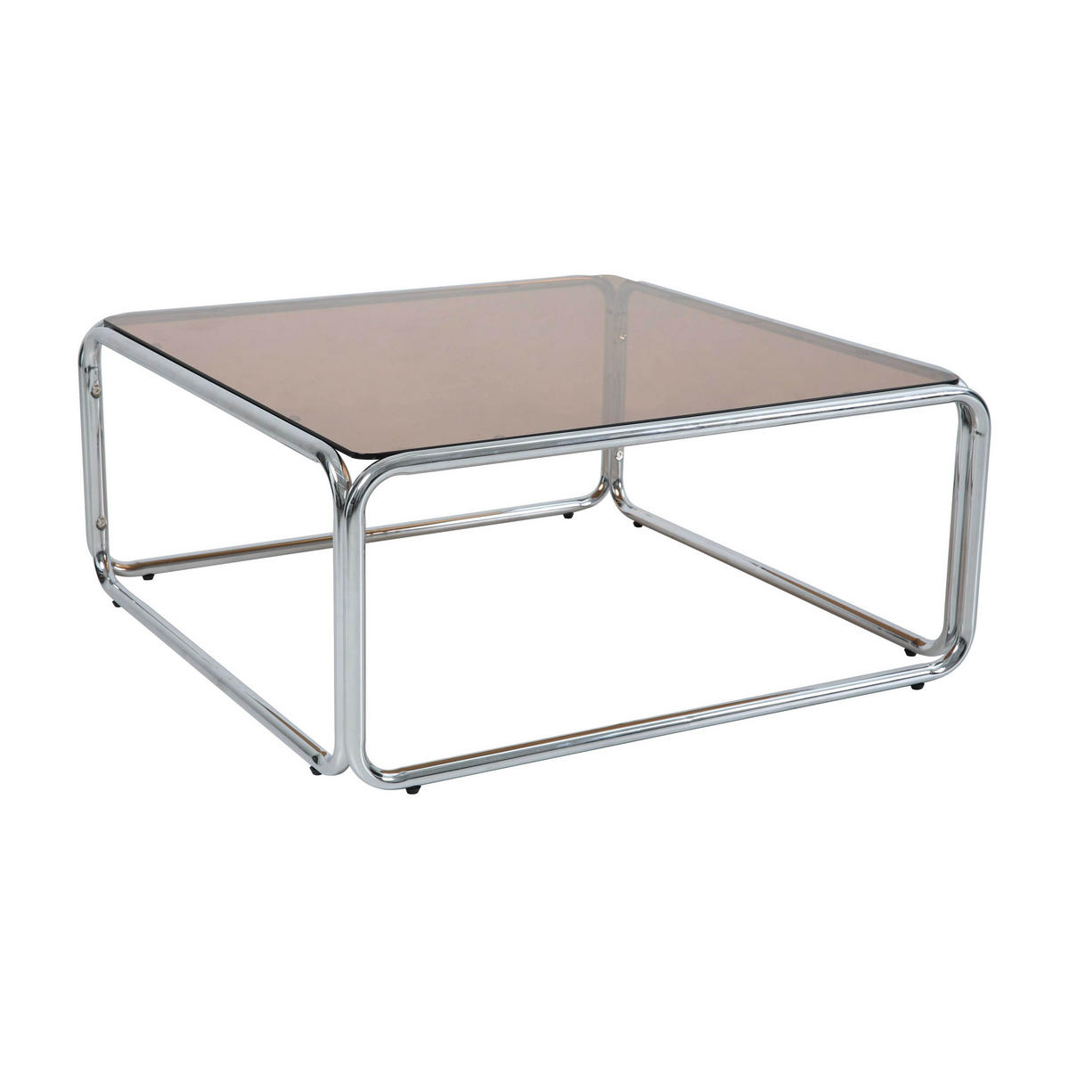 COUCHTISCH, Braun - Braun, Glas/Metall (90/90/40cm) - Oviala