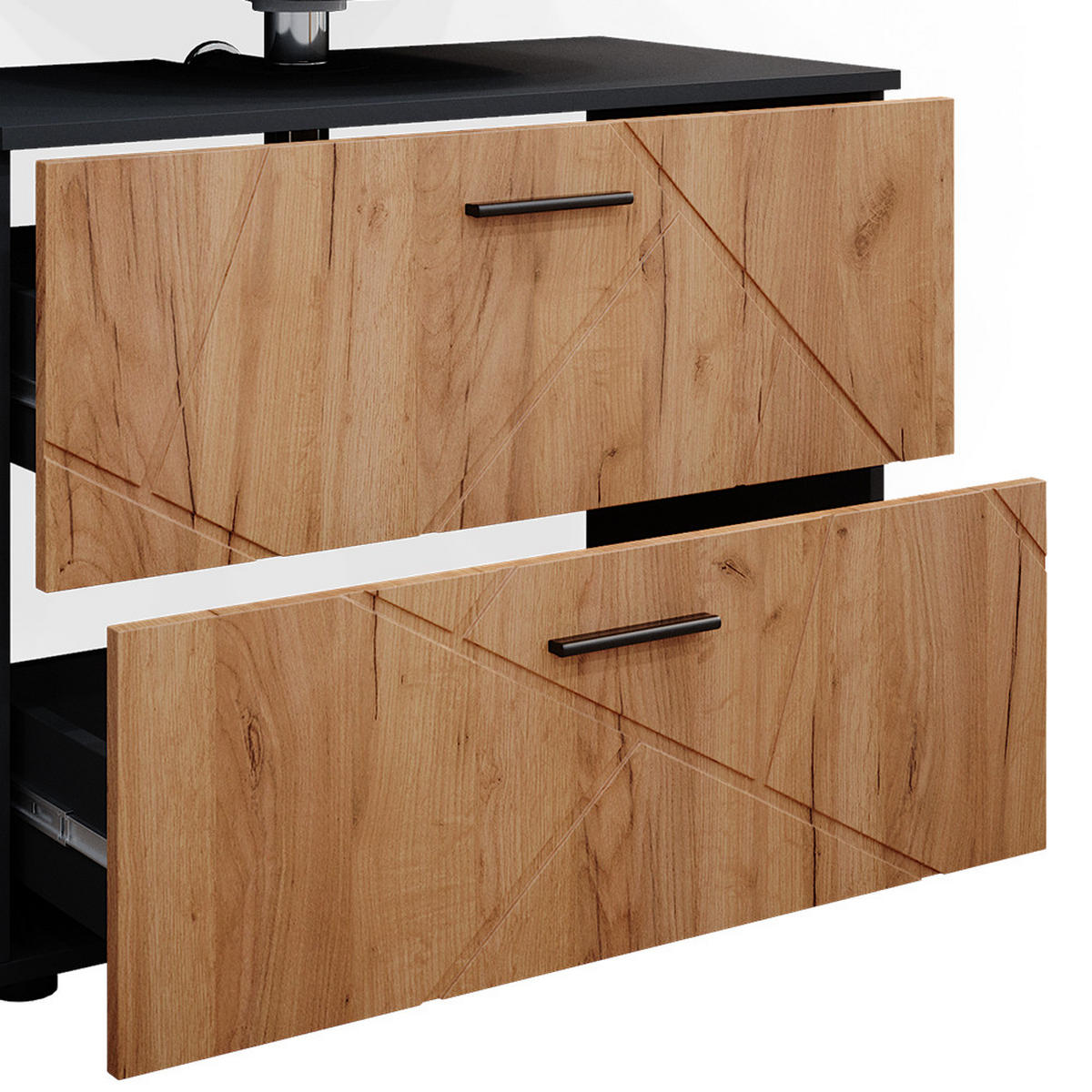 BADMÖBEL-SET Irma Goldkraft Eiche/Anthrazit 2 Teile - Honigeiche/Anthrazit, Holzwerkstoff (80/58.6/41cm) - Vicco