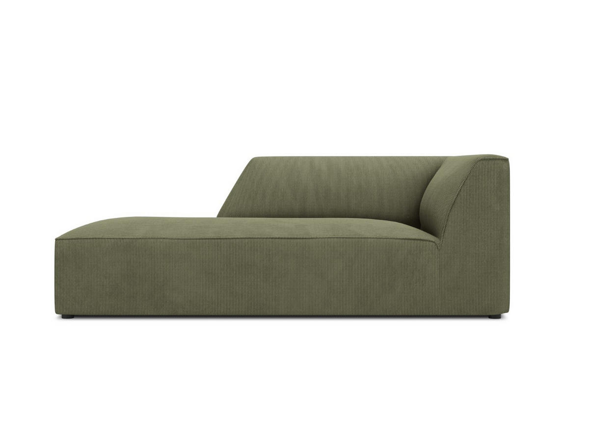 CHAISELONGUE links Ruby aus Cord grün - Grün, Textil (93/69/180cm) - Micadoni
