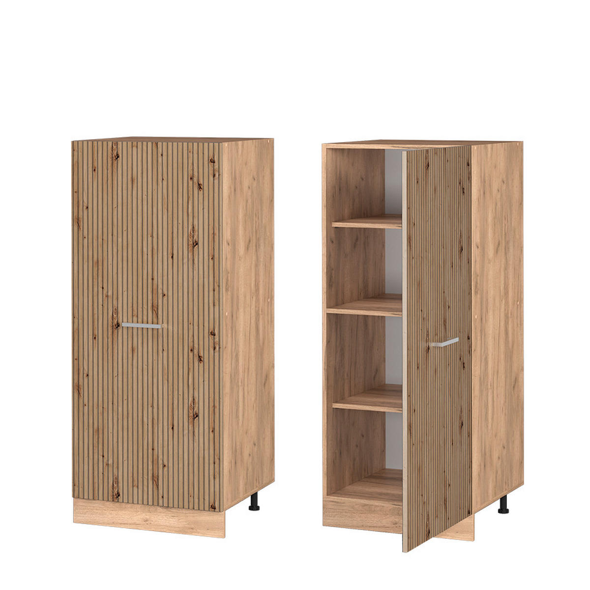 VORRATSSCHRANK R-Line Artisan-Eiche 60 cm - Honigeiche/Eiche Artisan, Holzwerkstoff (60/143/57cm) - Vicco