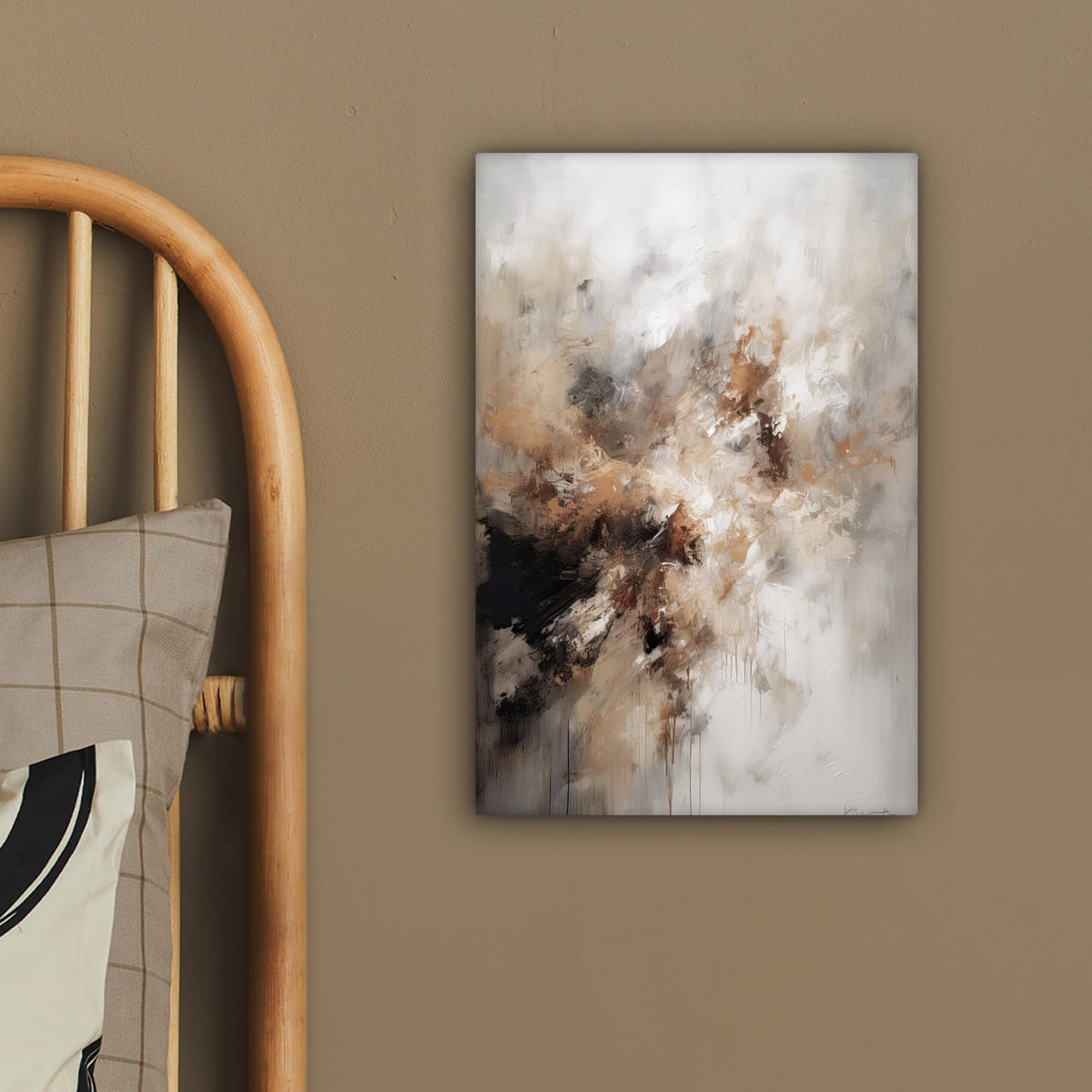 LEINWANDBILD - Farbe - Abstrakt - Beige - Kunst - 20x30 - Bilder - Greige, Textil (20/30cm) - MuchoWow