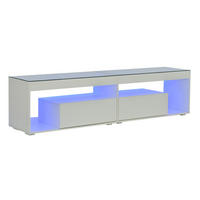LOWBOARD DE-40331 mit Hochglanz und LED-Beleuchtung Weiß - Weiß, Holzwerkstoff (180/46/40cm) - ComfortXL