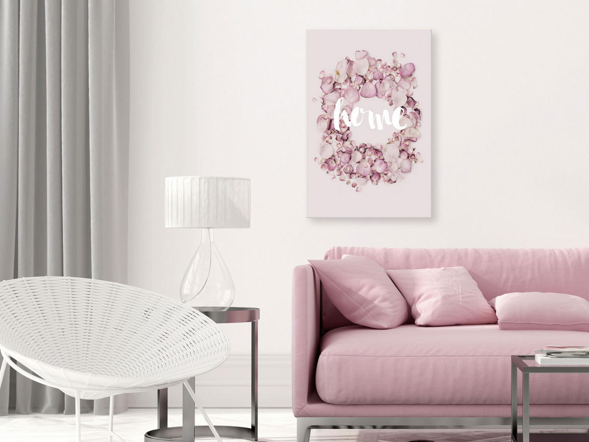 KUNSTDRUCK Rosa 80/120 cm - Pink/Weiß, Textil (80/120cm) - KUNSTLOFT