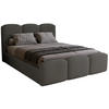 POLSTERBETT 140x200 cm Capri mit Bettkasten, Samt, Dunkelgrau - Dunkelgrau, Holz/Textil (140/200cm) - Emporius