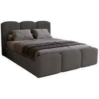 POLSTERBETT 200x200 cm Capri mit Bettkasten, Samt, Dunkelgrau - Dunkelgrau, Holz/Textil (200/200cm) - Emporius