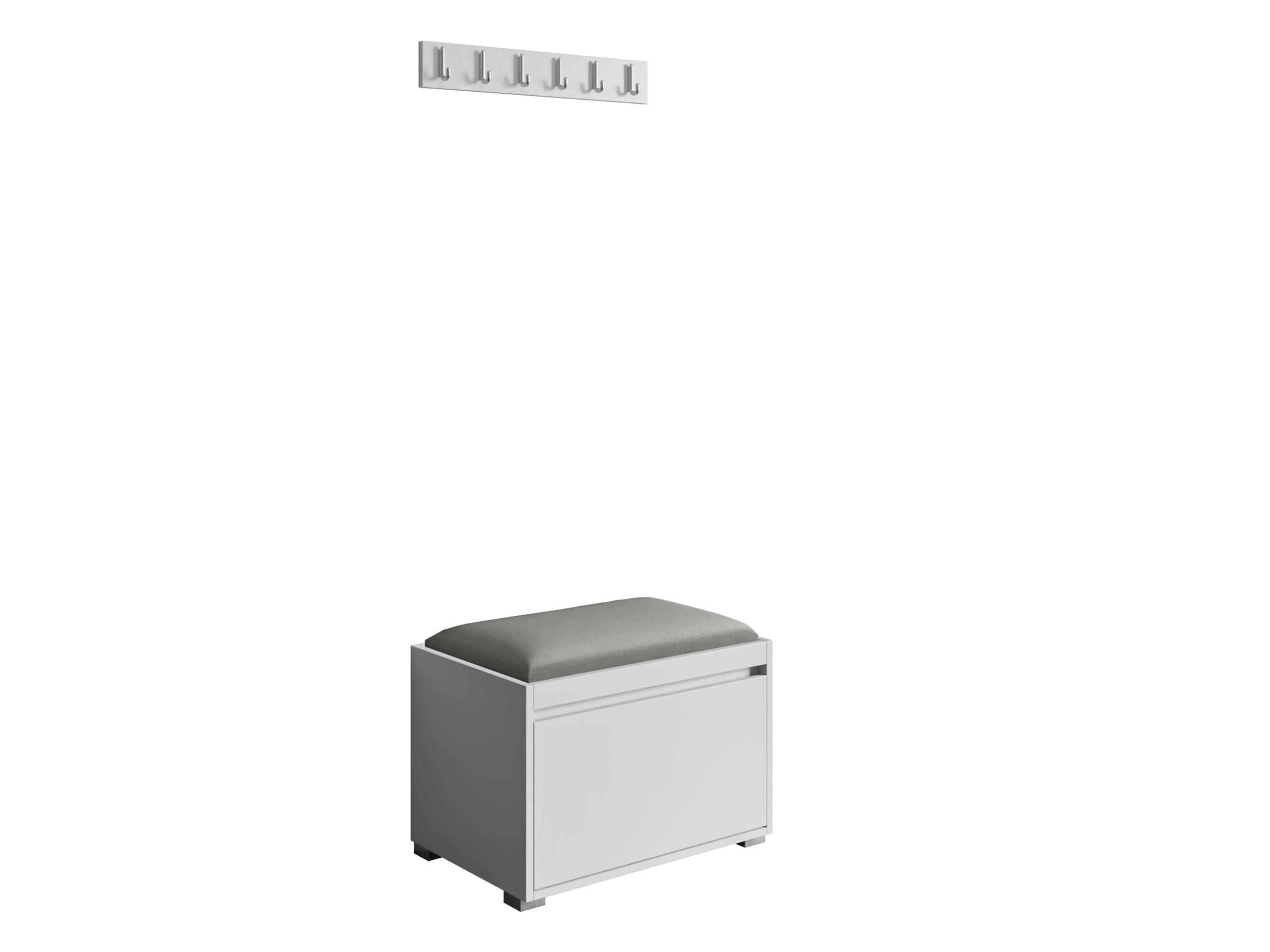 GARDEROBEN-SET Grawis 60 III - Silberfarben/Grau, Holzwerkstoff/Kunststoff (64.5/45/34cm) - MIRJAN24
