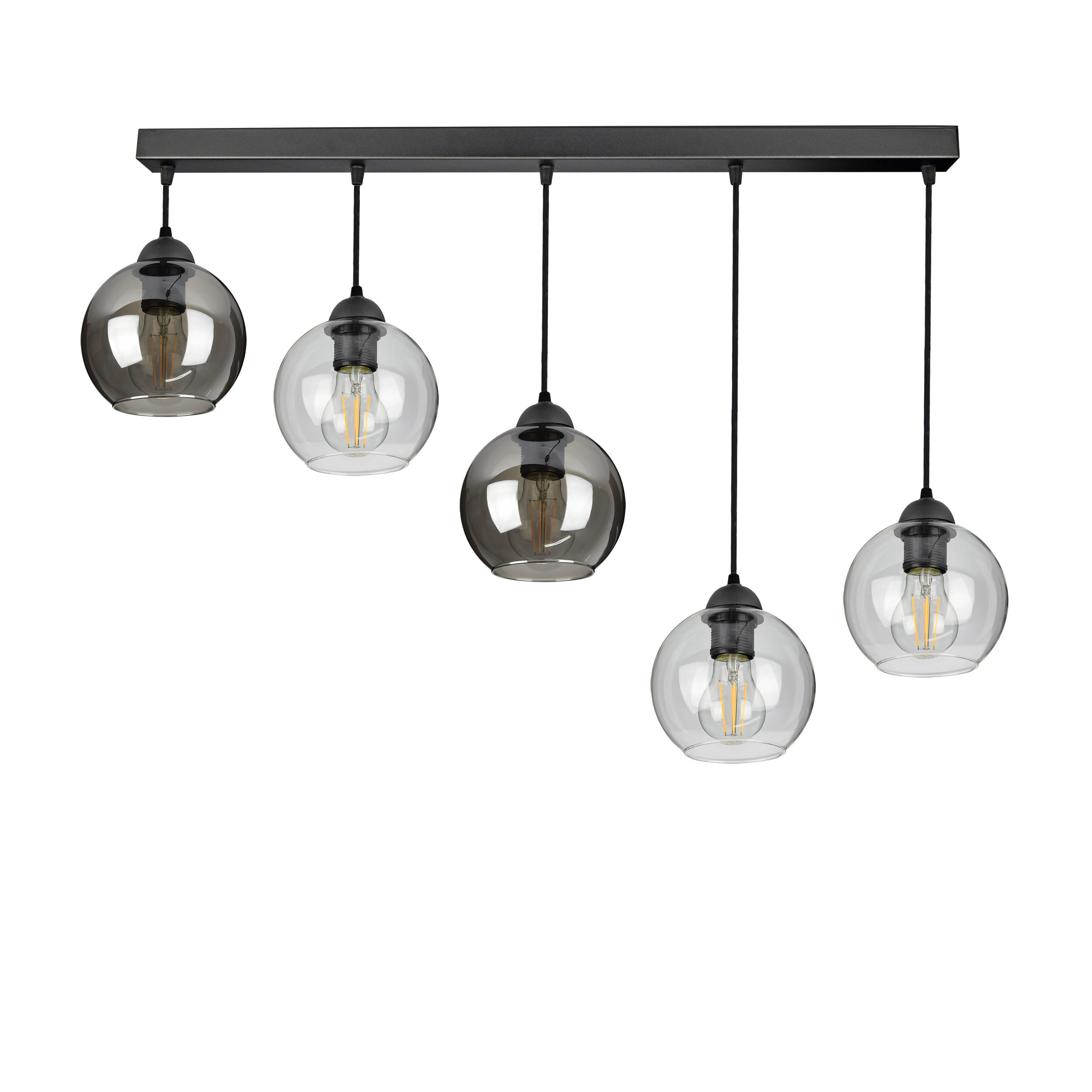 PEDELLEUCHTE HAGEN - Transparent/Schwarz, Glas/Metall (15/100/100cm) - kiki design