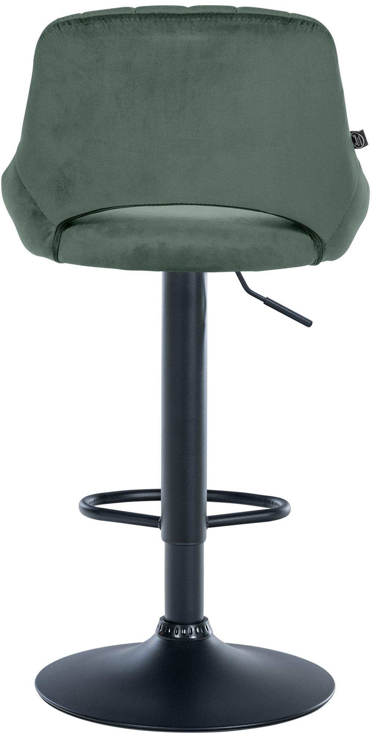 BARHOCKER 2er Set Milos Samt B grün - Schwarz/Grün, Textil/Metall (47/106/48cm) - TPFLiving