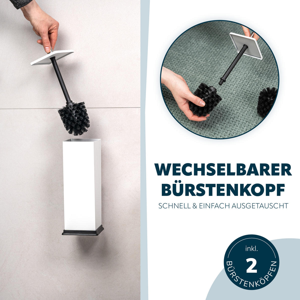 WC-GARNITUR inkl. Wandhalterung - Weiß, Metall (10/39/14.5cm) - bremermann