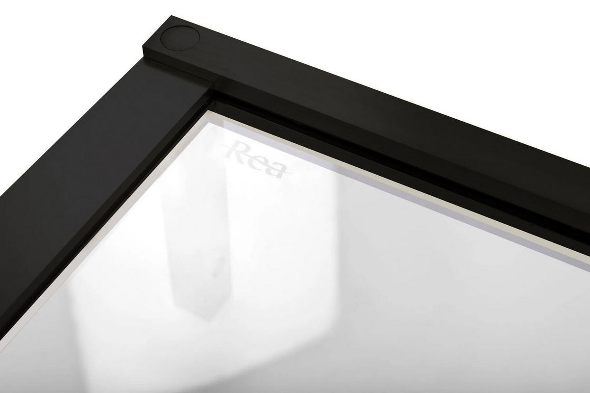 DUSCHKABINE Rea Hugo Black 100x80 - Schwarz, Glas (100/80/200.5cm) - REA