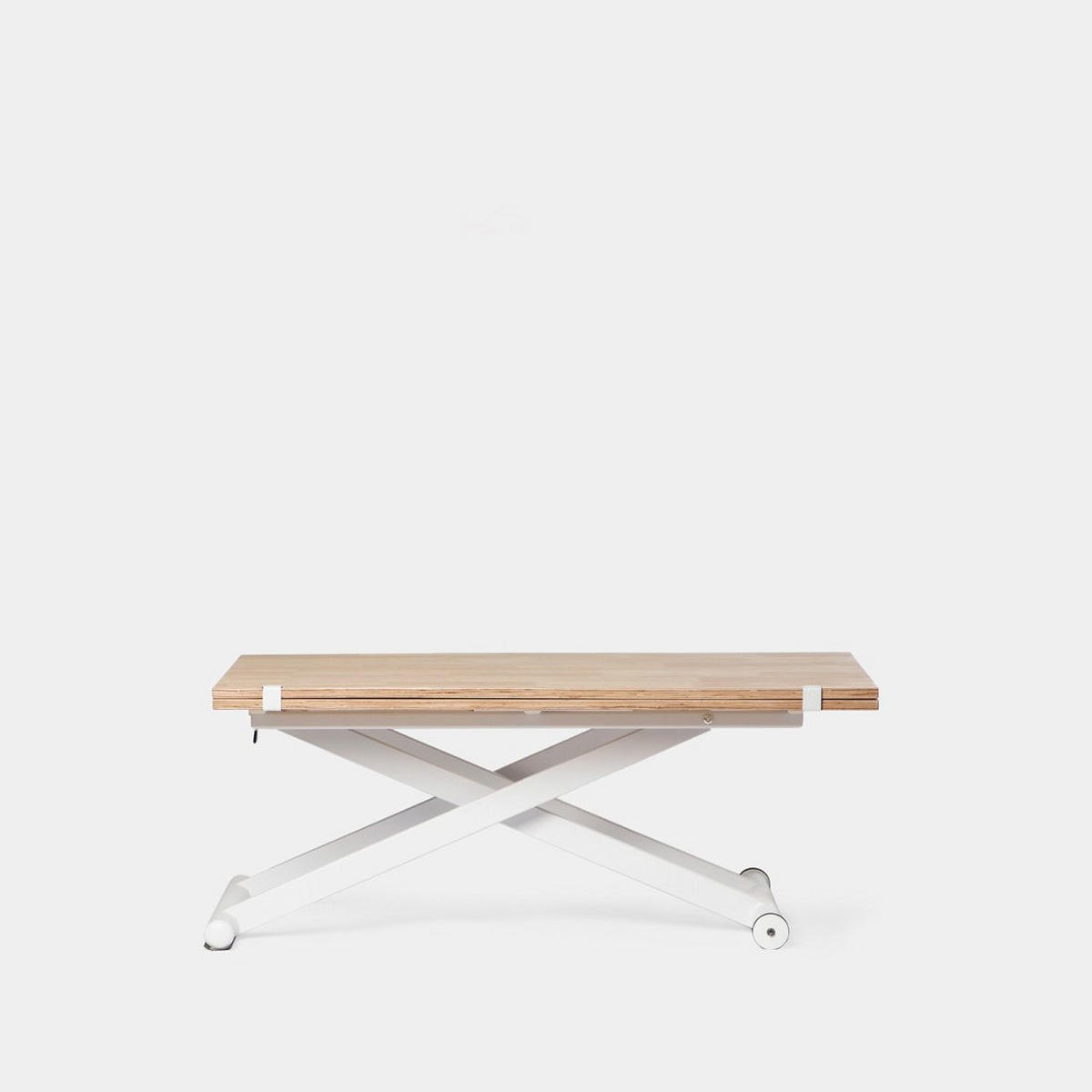 COUCHTISCH AUSZIEHBARER UND ERHÖHTER Tapi Weiß 110 cm x 46-75 cm - Weiß, Holz (57/110/46cm)