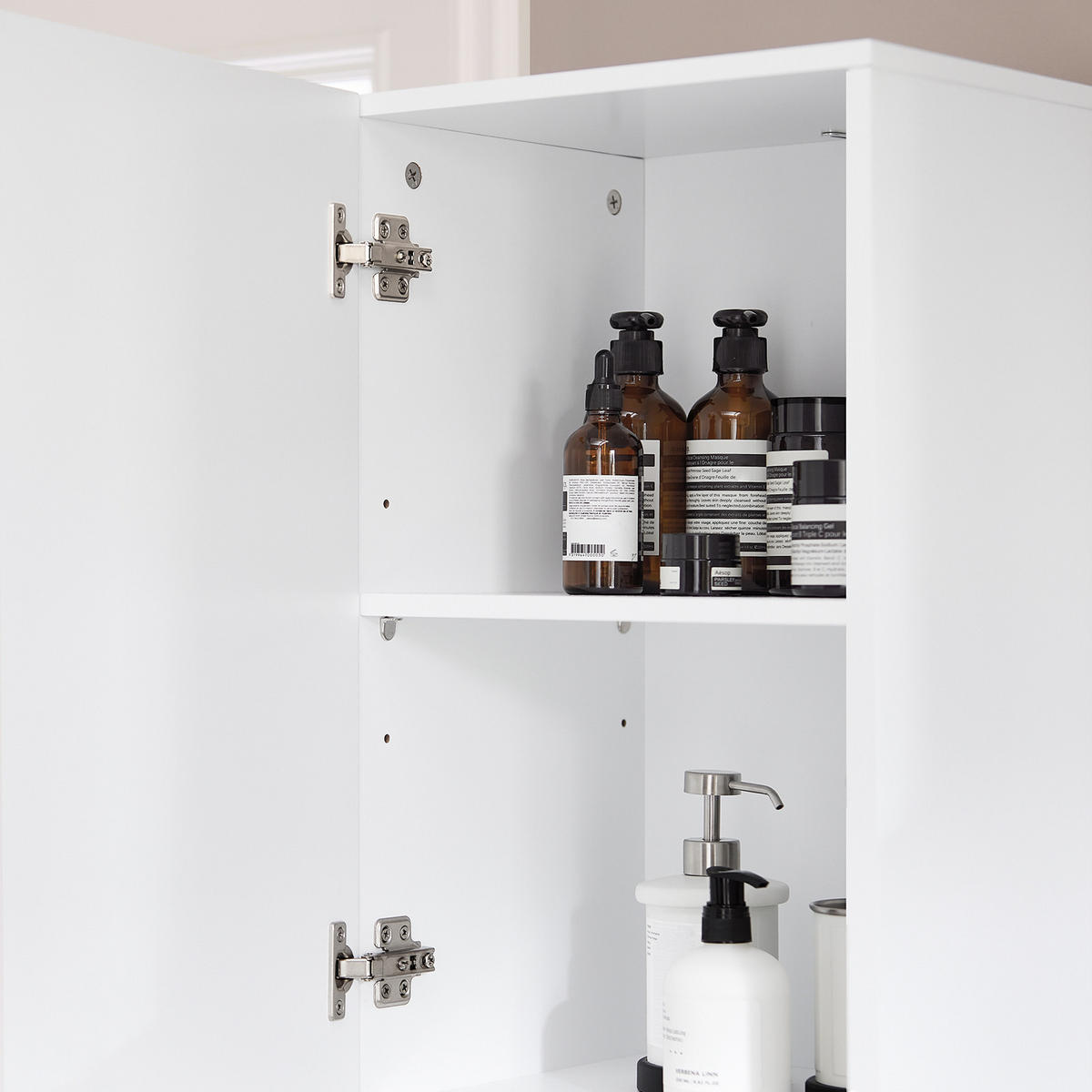 HOCHSCHRANK Weiß - Weiß, Holzwerkstoff (34/170/30cm) - SoBuy