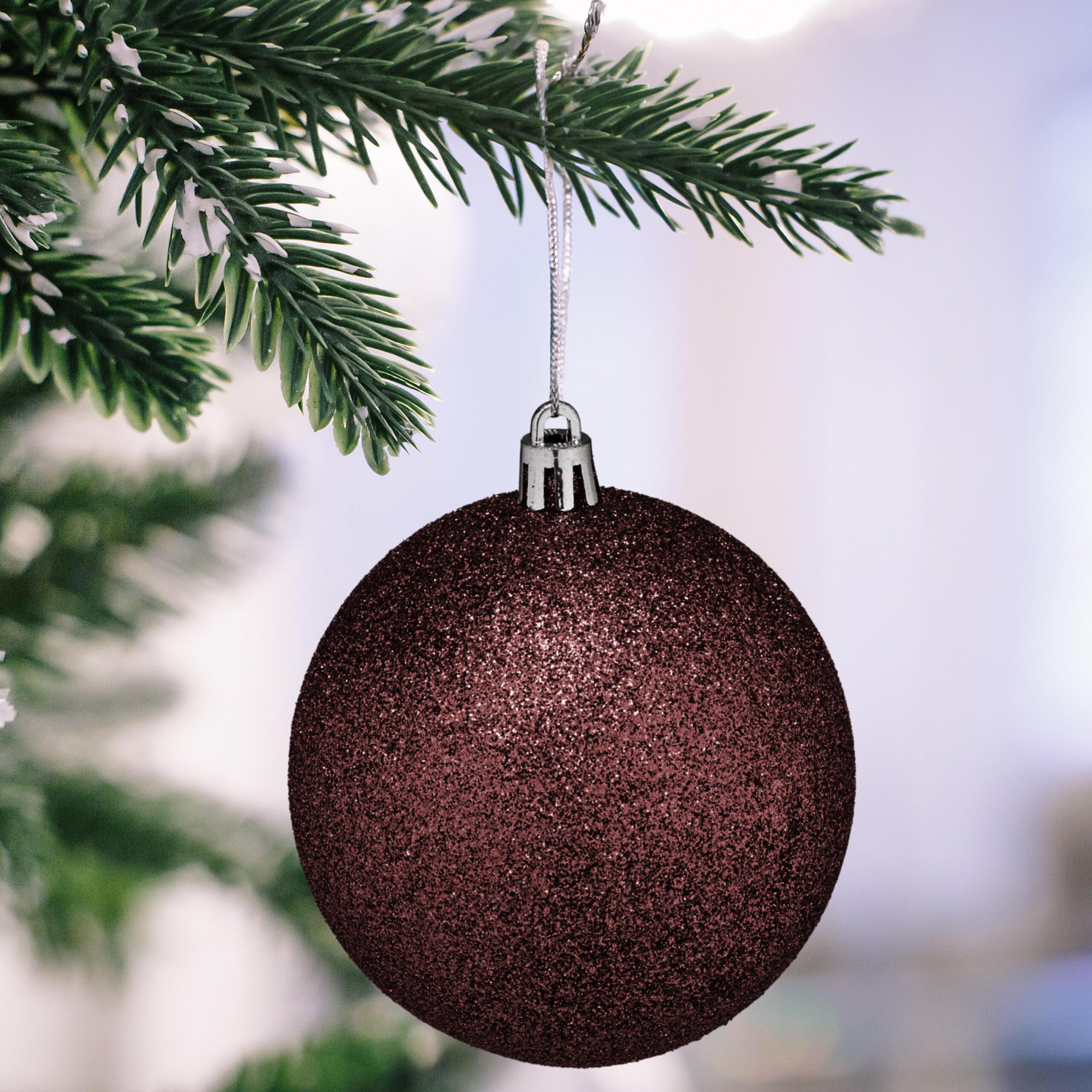 110-TLG.WEIHNACHTSKUGELN-SET - Braun, Kunststoff (8/9/8cm) - Relaxdays