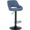 BARHOCKER Stoff Blau - Blau/Schwarz, Textil/Metall (46.5/85/48cm) - CLP