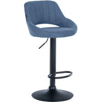 BARHOCKER Stoff Blau - Blau/Schwarz, Textil/Metall (46.5/85/48cm) - CLP