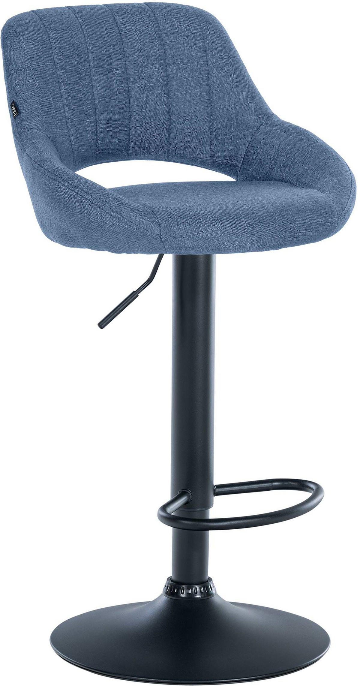 BARHOCKER Stoff Blau - Blau/Schwarz, Textil/Metall (46.5/85/48cm) - CLP